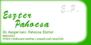 eszter pahocsa business card